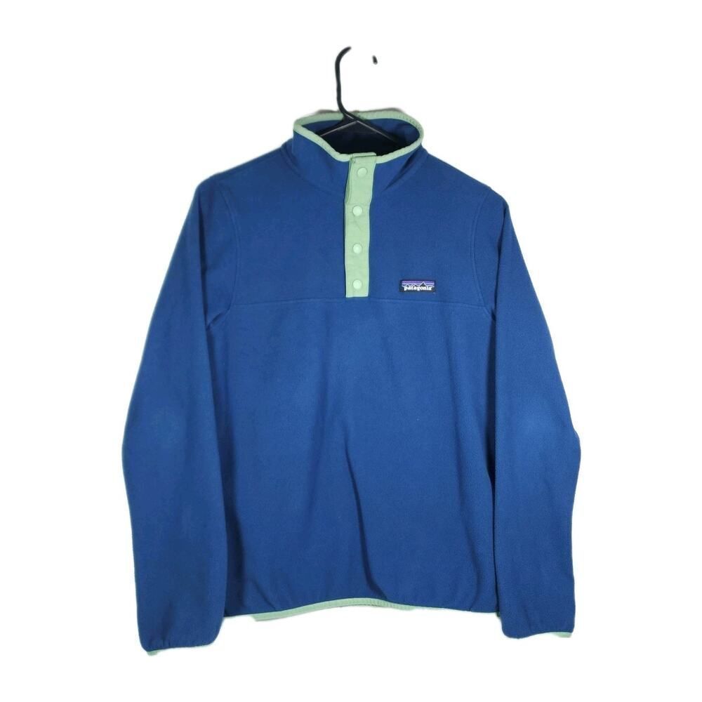Patagonia Women's Micro D Small Stone Blue Green 1/4 Snap-T Fleece Pullover
